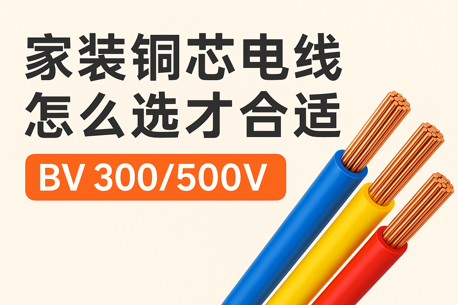 家装铜芯电线怎么选才合适 BV 300/500V ？？？？？？